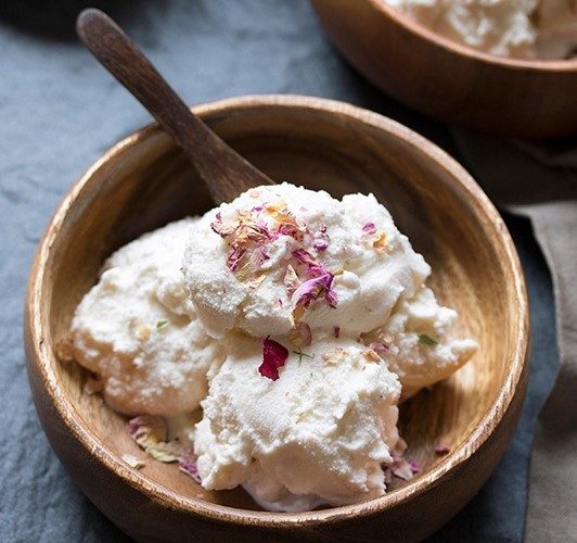 How to Make Vanilla Rose Ice Cream